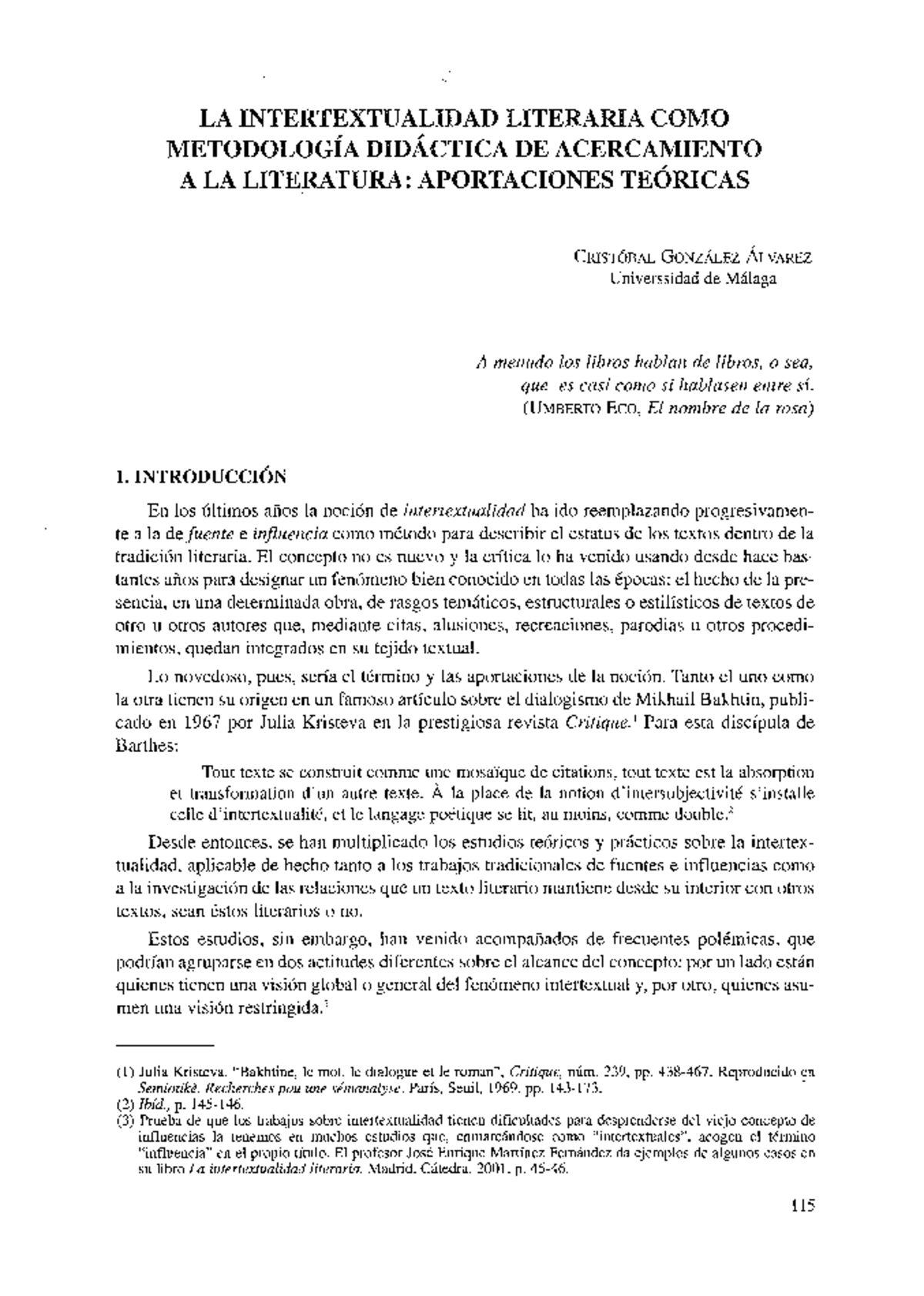 Intertextualidad Literaria como Método Didáctico: Teoría y Práctica - Document Preview