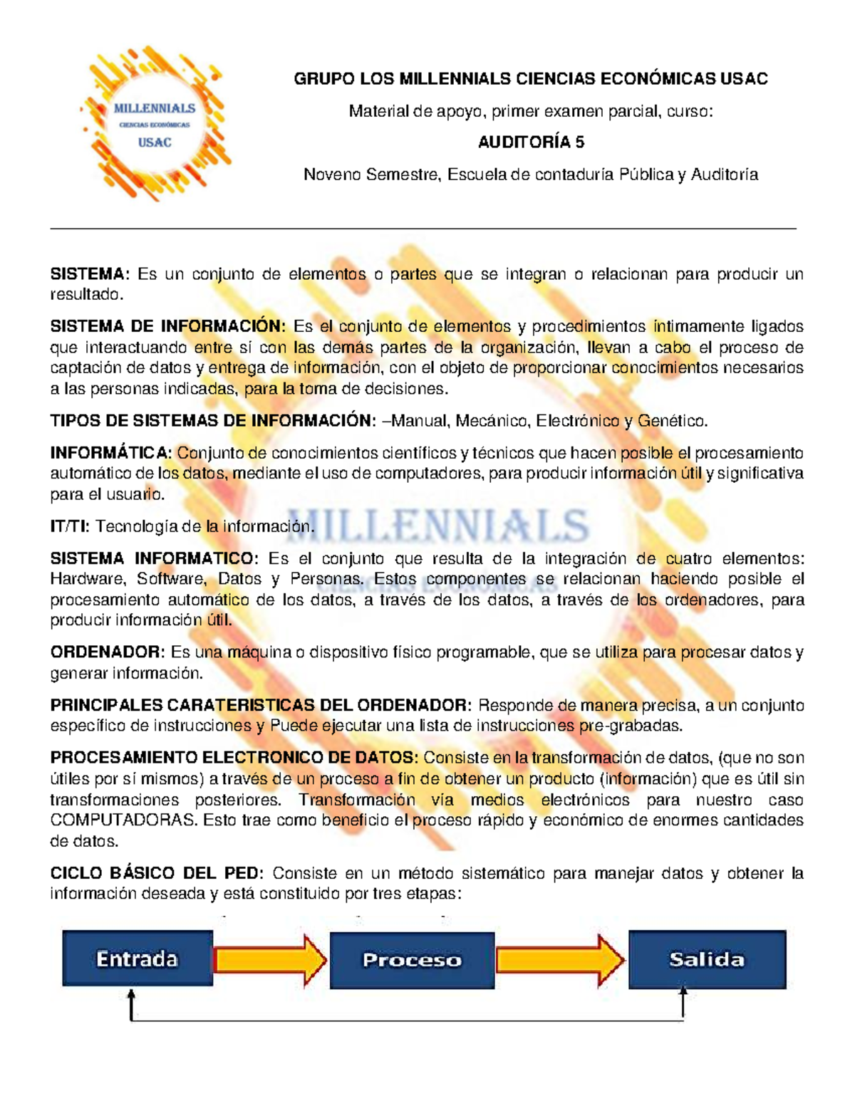 Auditoría 5: Material de Apoyo para Primer Examen Parcial USAC - Document Preview