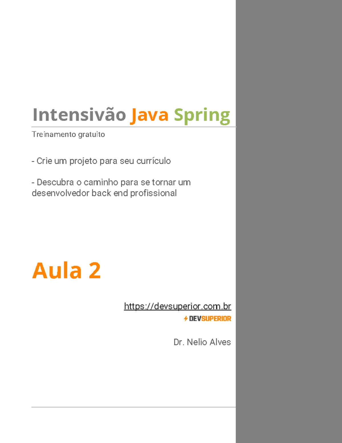 Java Spring Intensivão Aula 2: Projeto e Conceitos de API Web - Studocu