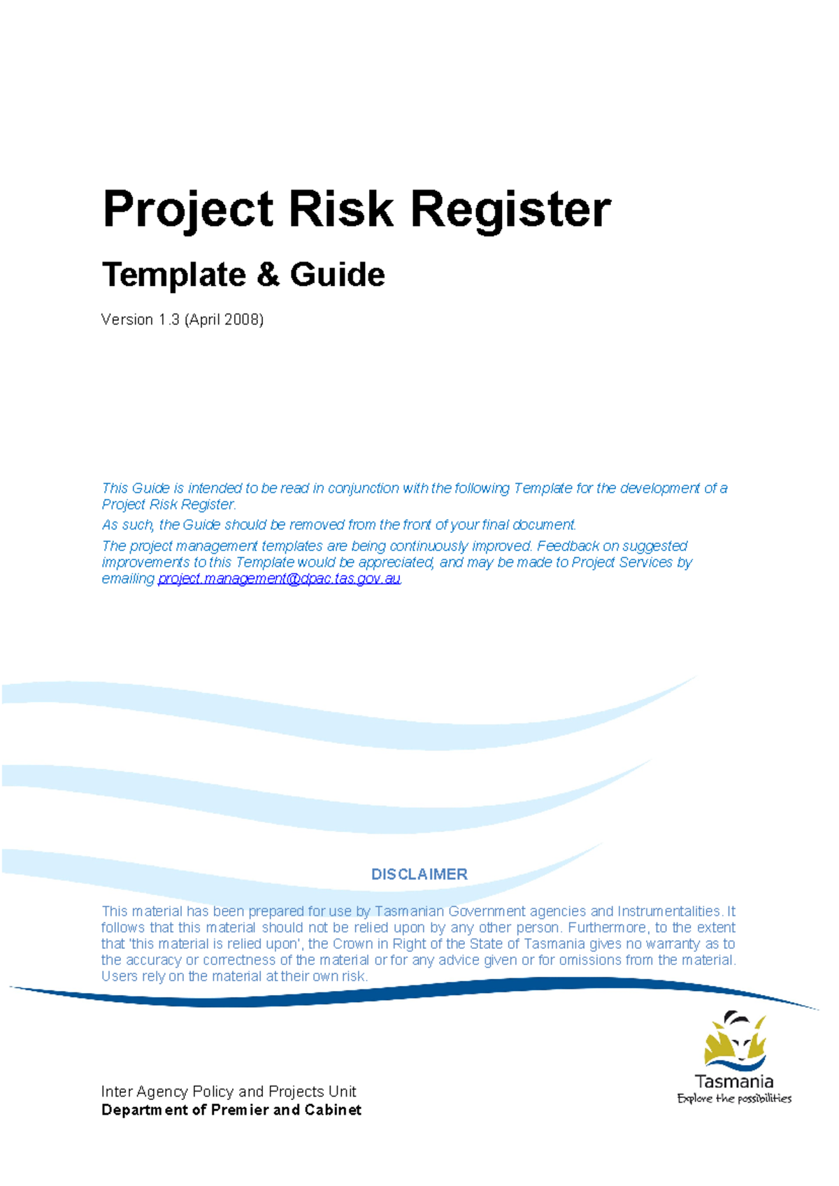 Project risk register template and guide - Project Risk Register ...