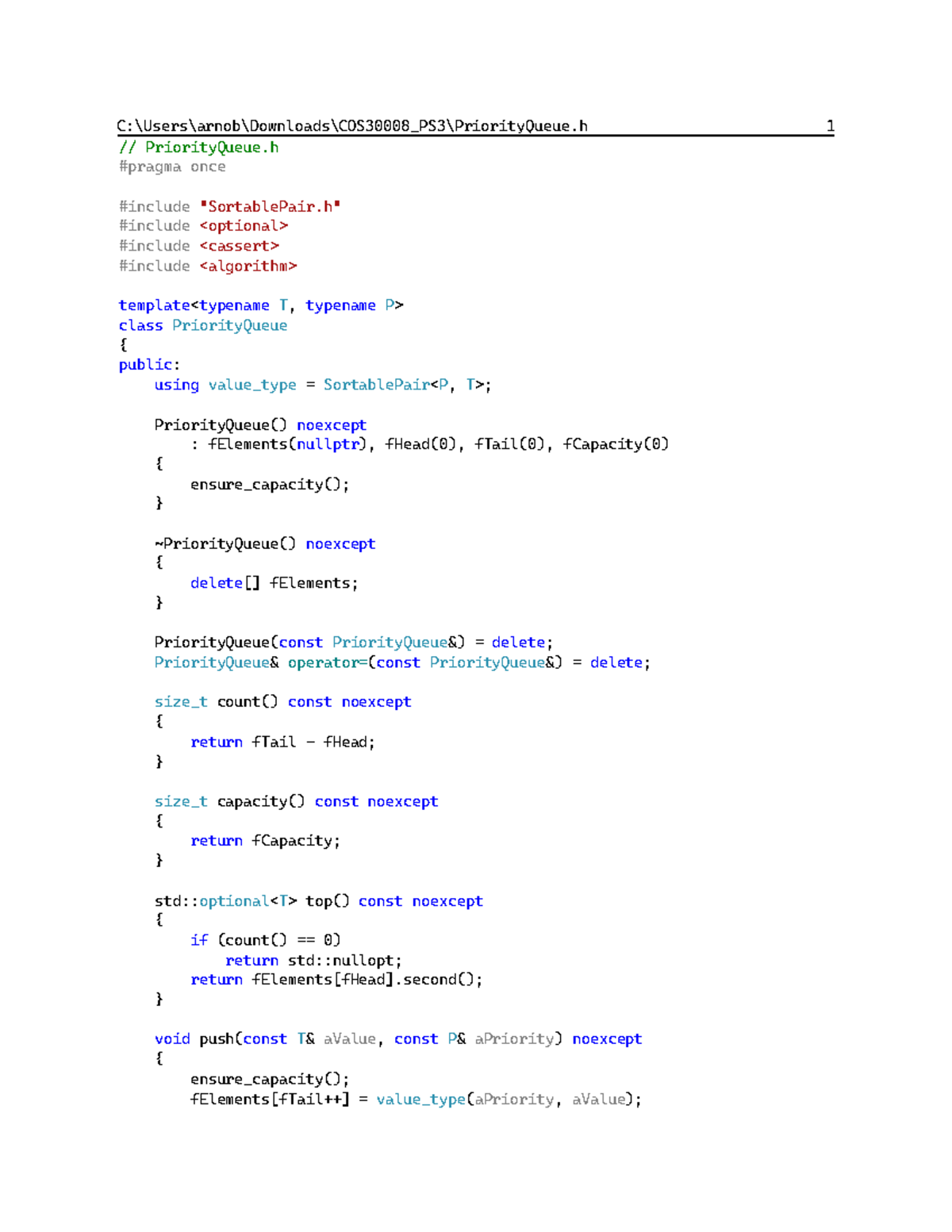 Priority Queue - zxczx - C:\Users\arnob\Downloads\COS30008_PS3 ...