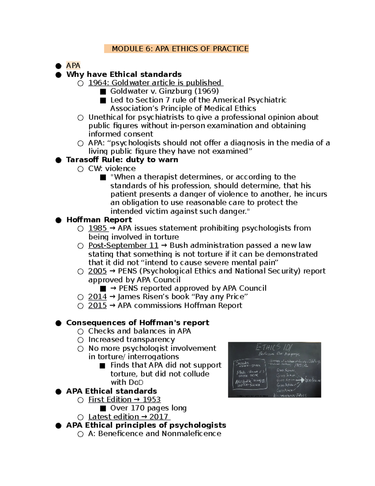 Module 1.6 - APA ETHICS OF PRACTICE - MODULE 6: APA ETHICS OF PRACTICE ...