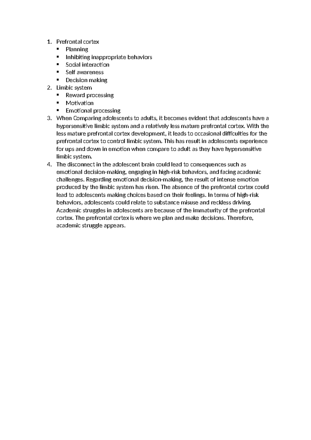 PSY101 Week 5 Activity: Adolescent Brain Development Insights - Studocu