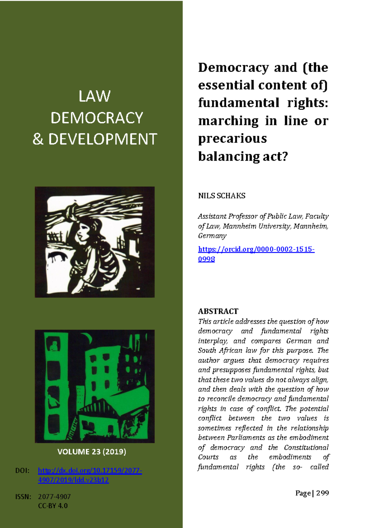 LAW DEMOCRACY DEVELOPMENT: Balancing Democracy and Fundamental Rights ...