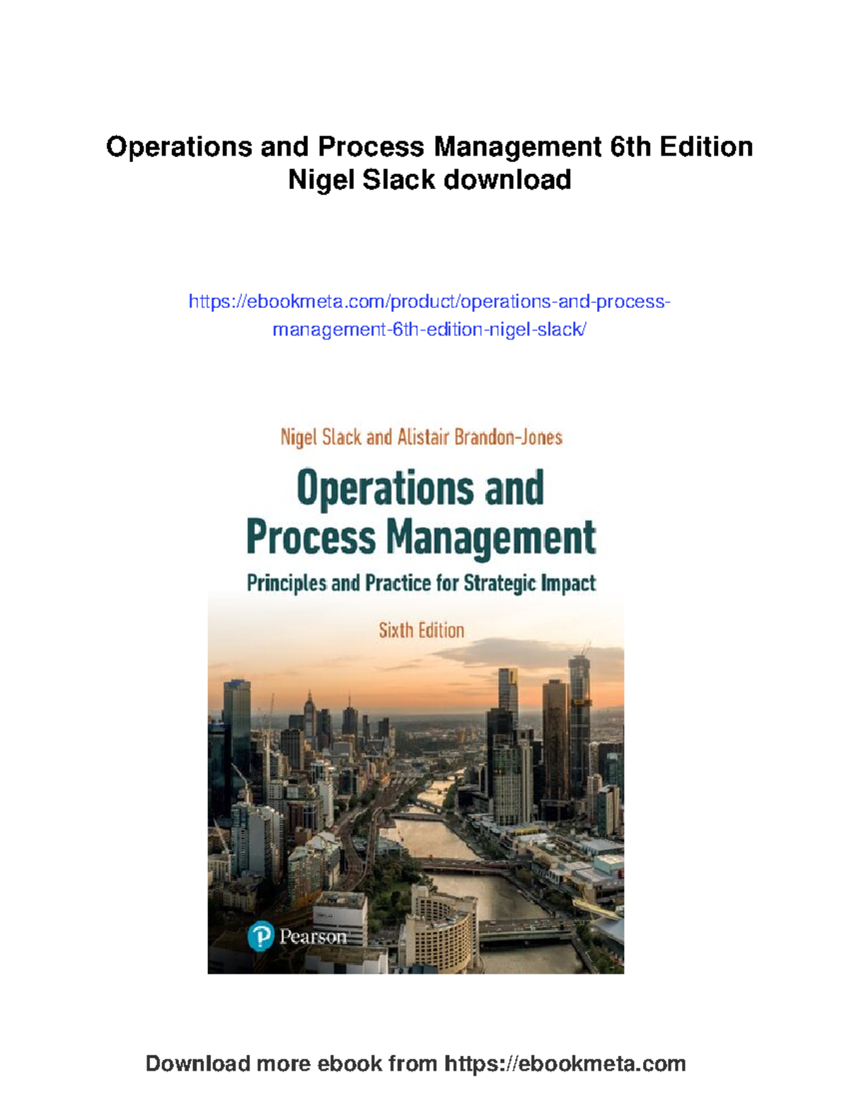 F01 Operations and Process Management 6th Ed. by Nigel Slack - Download ...