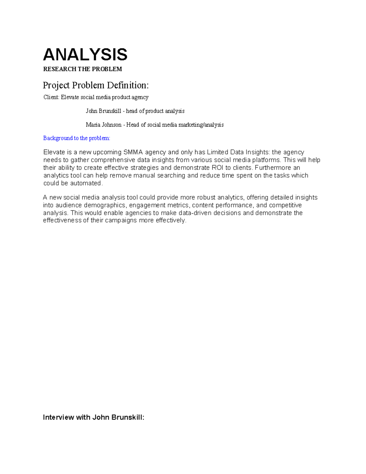 Copy of 01. Analysis template example - ANALYSIS RESEARCH THE PROBLEM ...
