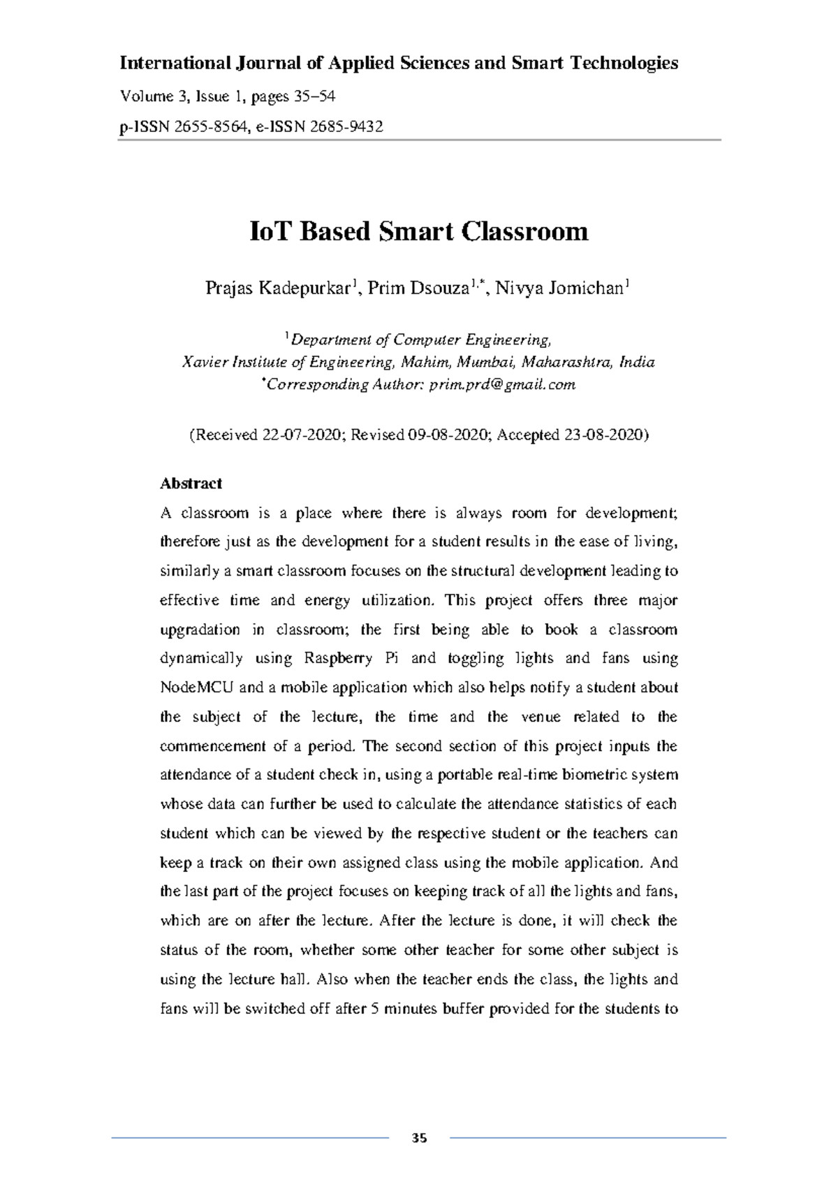 IoT Based Smart Classroom: Enhancing Efficiency in Education - Studocu