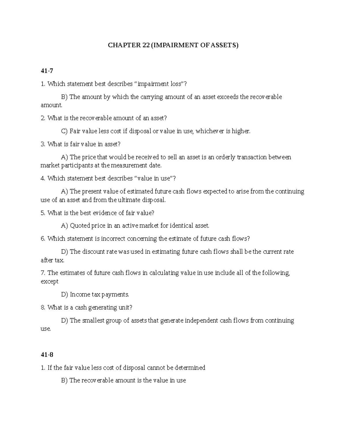 CFAS Reviewers Finals - Lecture Notes on Impairment, Provisions ...