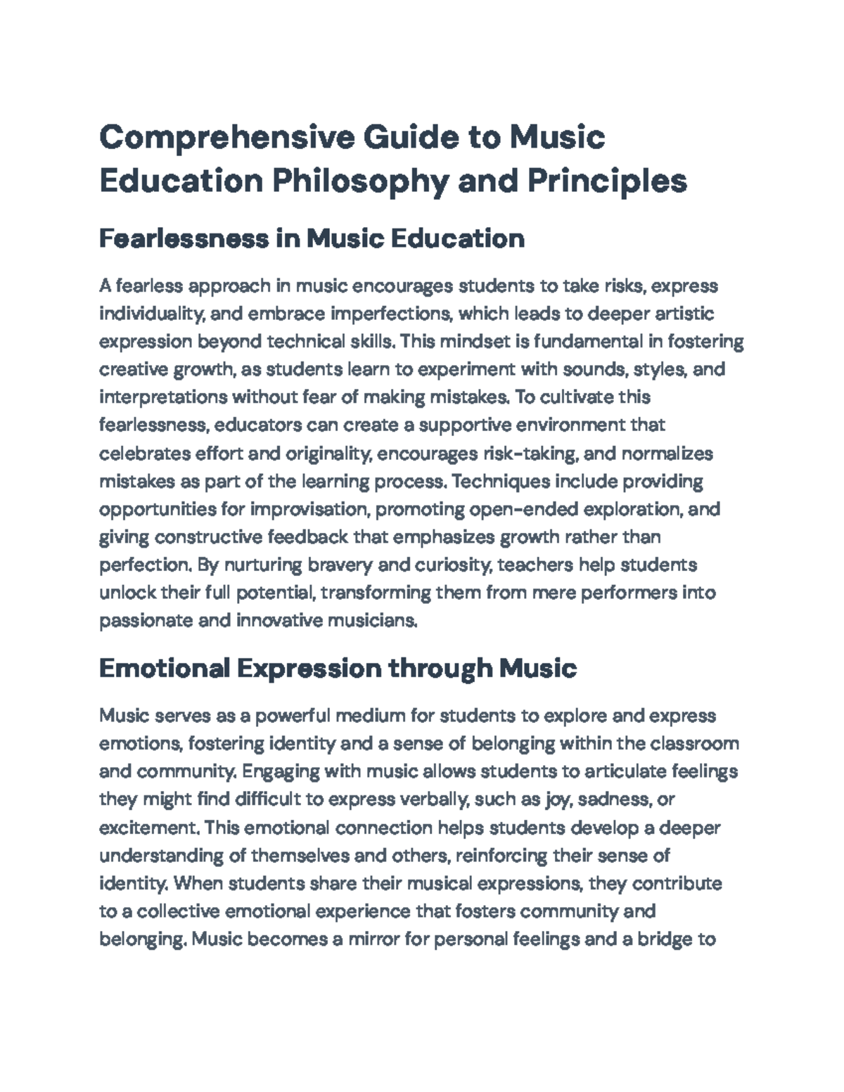 Comprehensive Guide to Music Education Philosophy & Fearlessness in ...