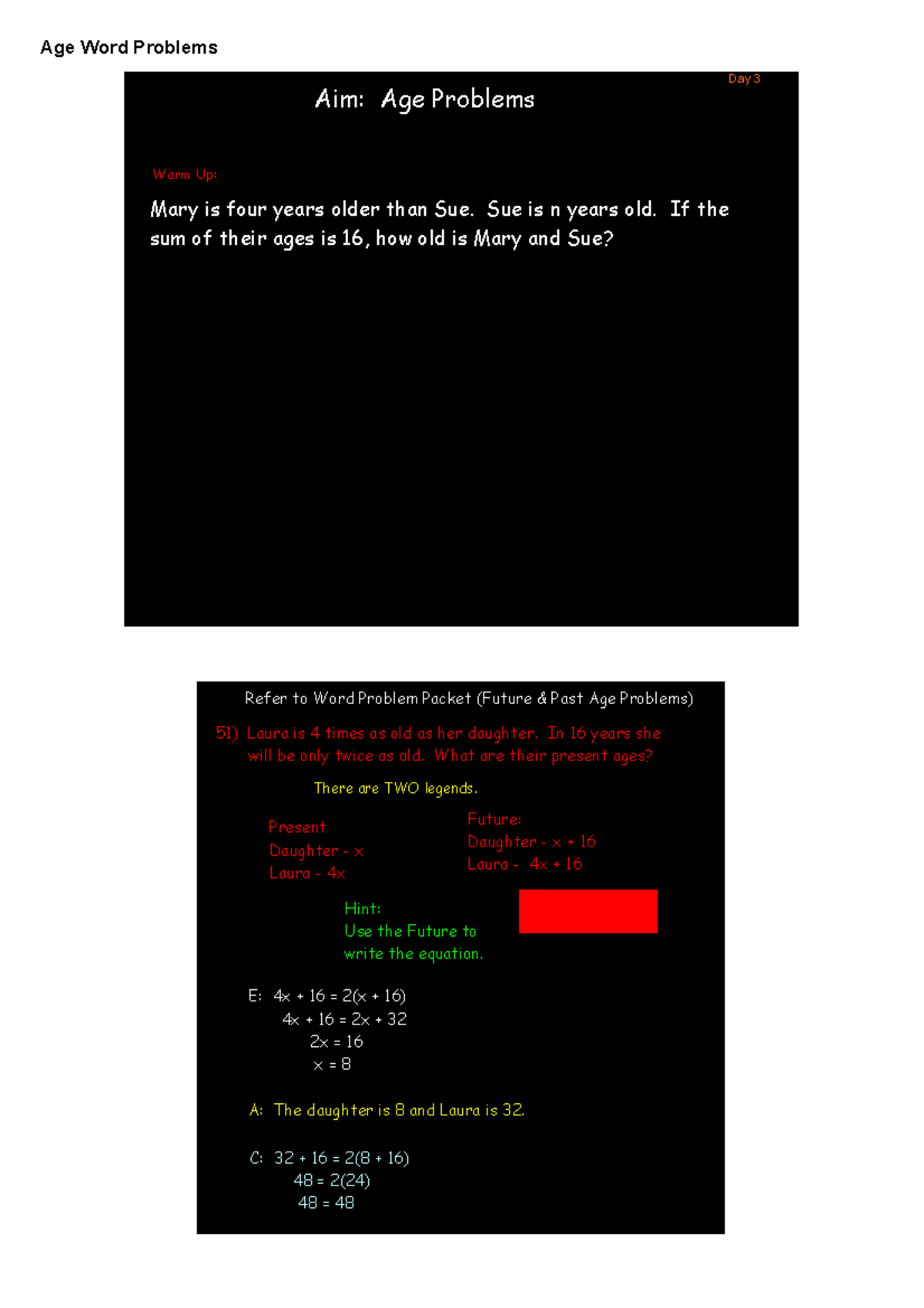 Age Word Problems LMT - Law Study Notes and Solutions - Studocu