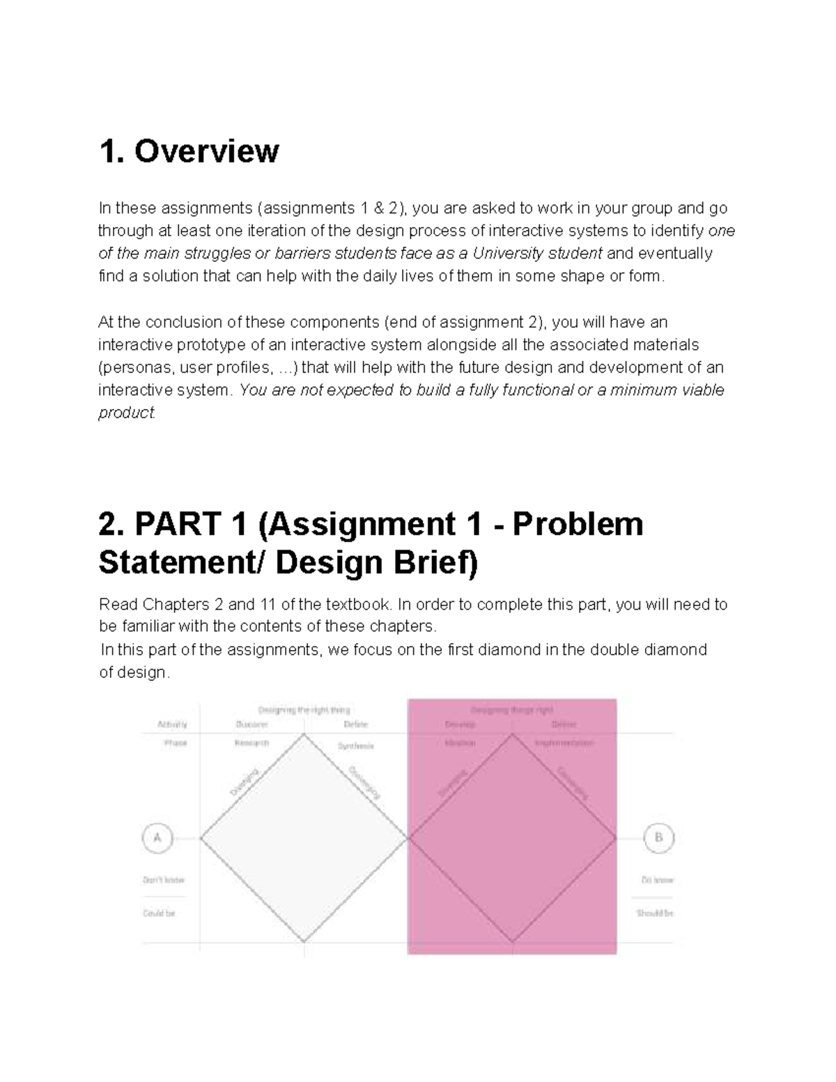 Assignment 1 Overview: Design Process for ITEC3230 - W2025 - Studocu