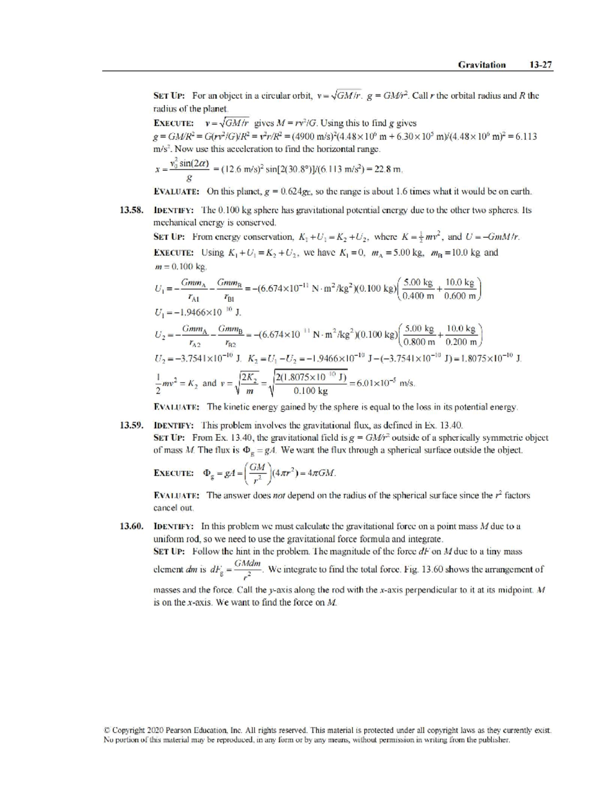 Gravitation Problems and Solutions - University Physics (15th Ed) - Studocu