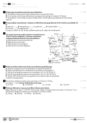 Przemysł geografia 2kl LO - Grupa A | strona 1 z 3 Grupa A Klasa