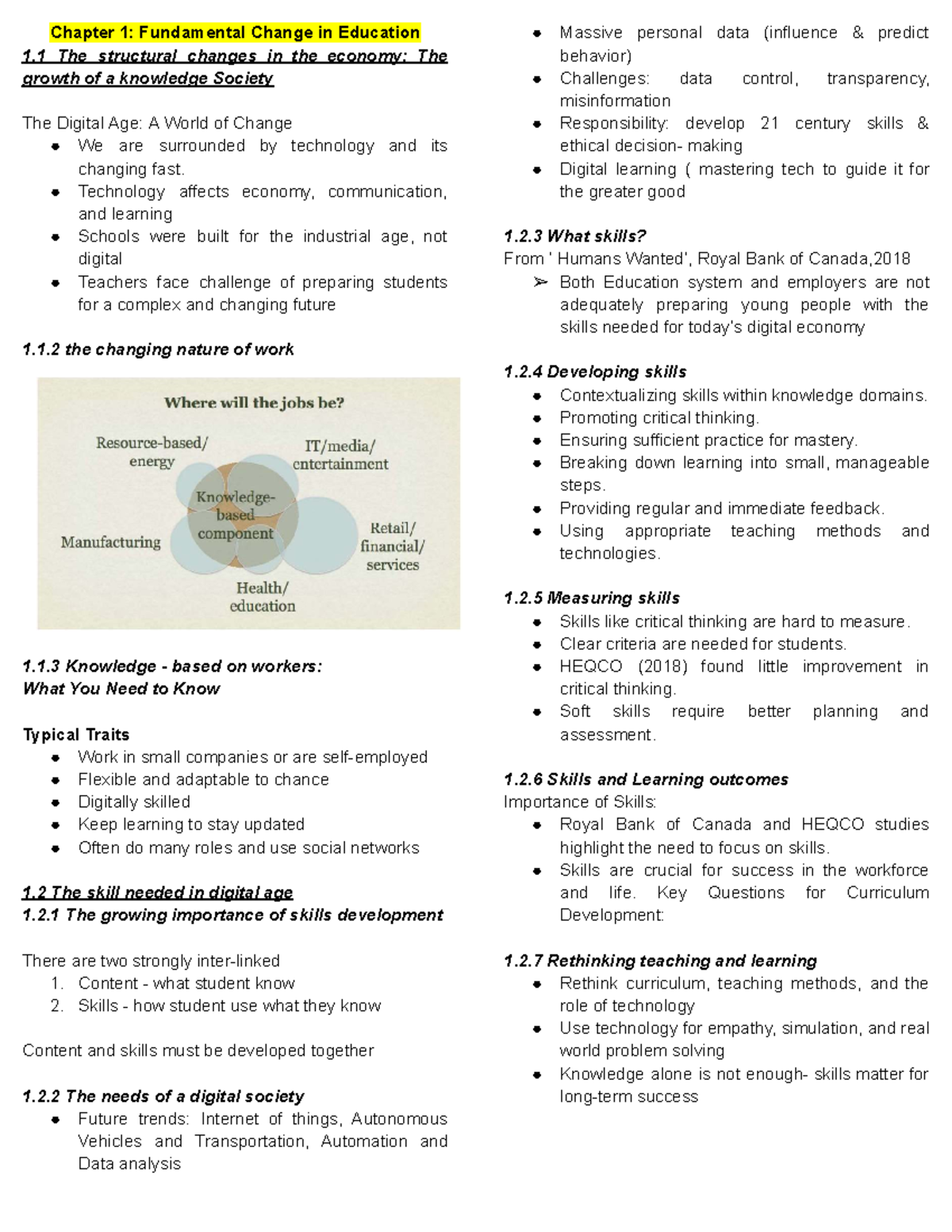 Chapter 1: Fundamental Changes in Education (EDU 101) - Studocu