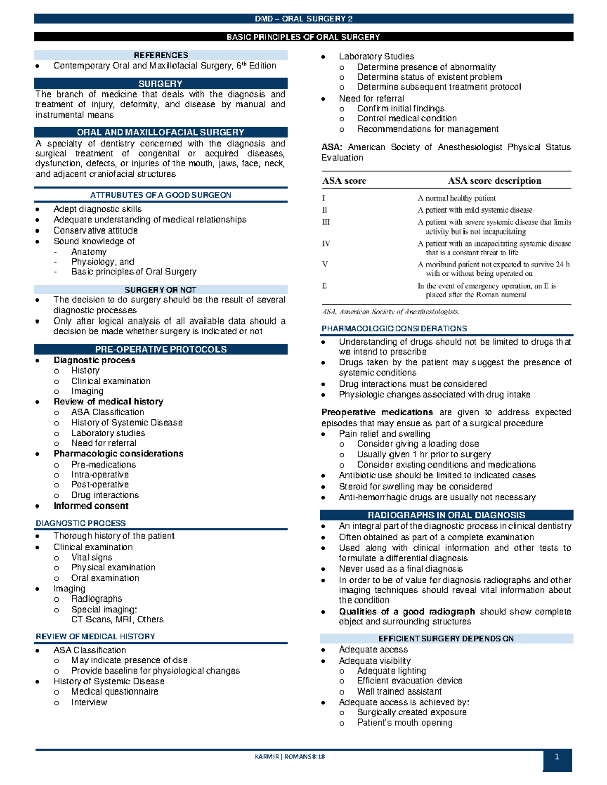 DMD – ORAL SURGERY 2 – COMPREHENSIVE GUIDE TO BASIC PRINCIPLES - Studocu