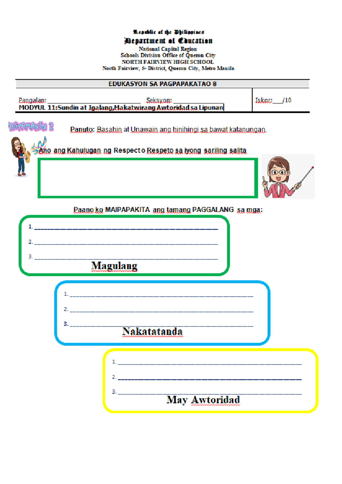 Q3-LAS- Modyul 11 - LAS for MODULE 11 - Republic of the Philippines ...