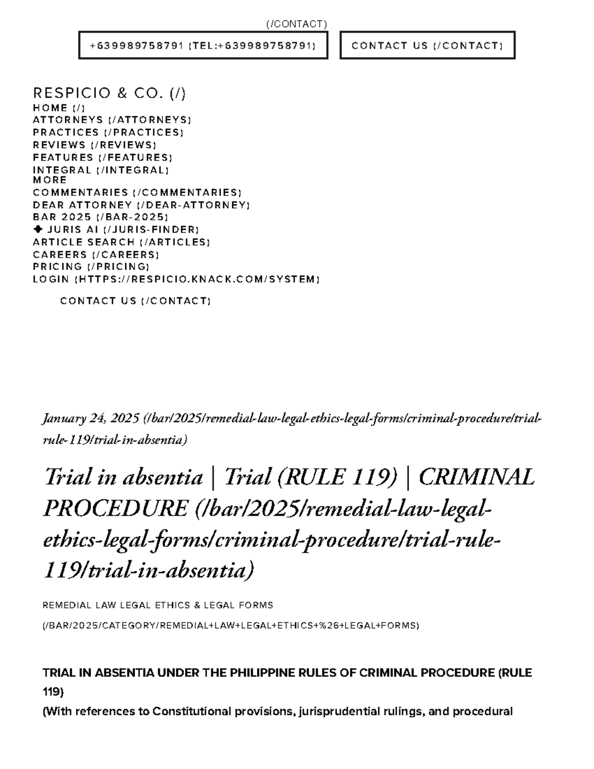 Trial in Absentia Under Philippine Criminal Procedure (Rule 119) - Studocu