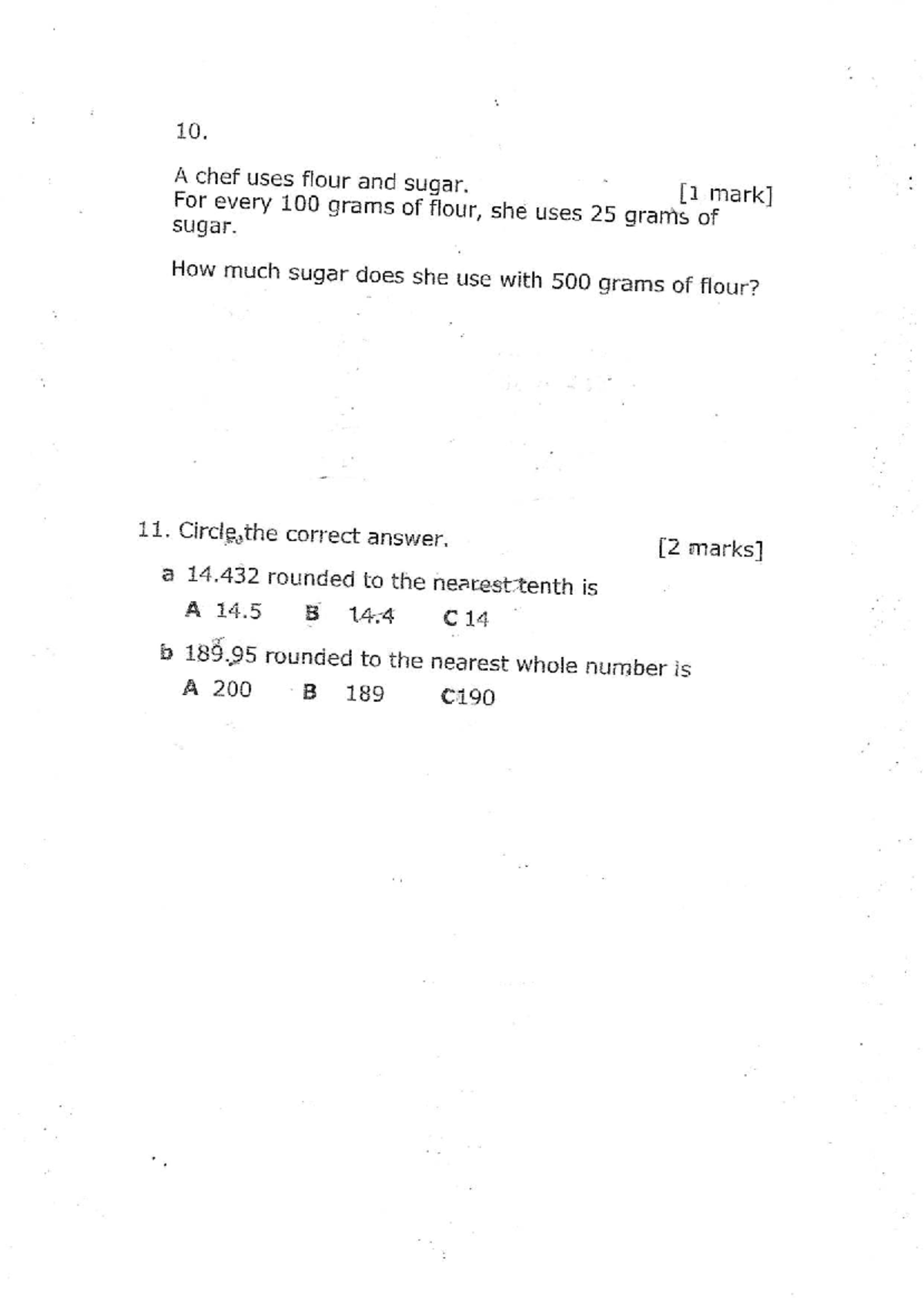 Math Quiz: Sugar and Rounding Numbers (Course Code: 2024-11-20) - Studocu
