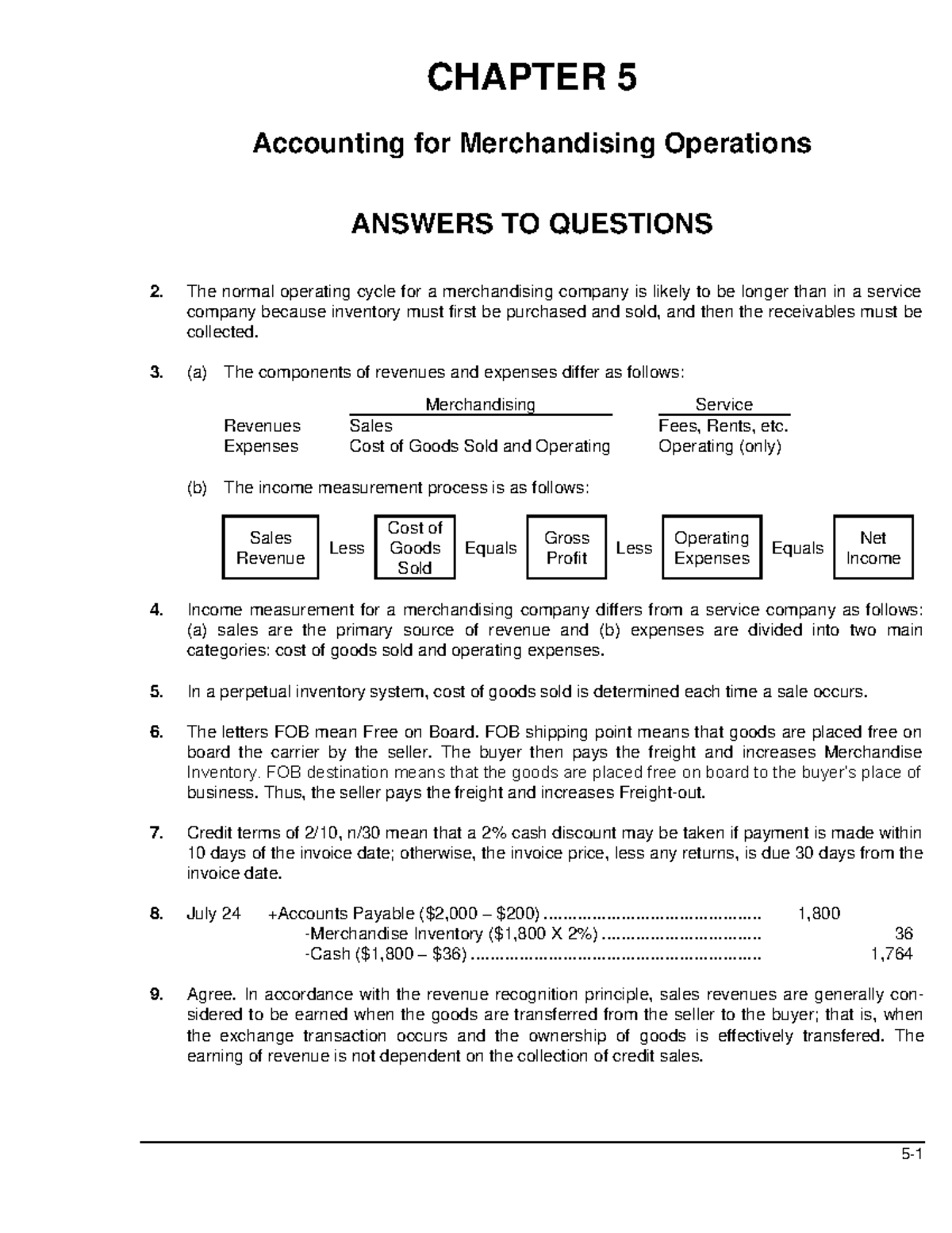 Merchandising - Solutions to selected exercises -s - CHAPTER 5 ...