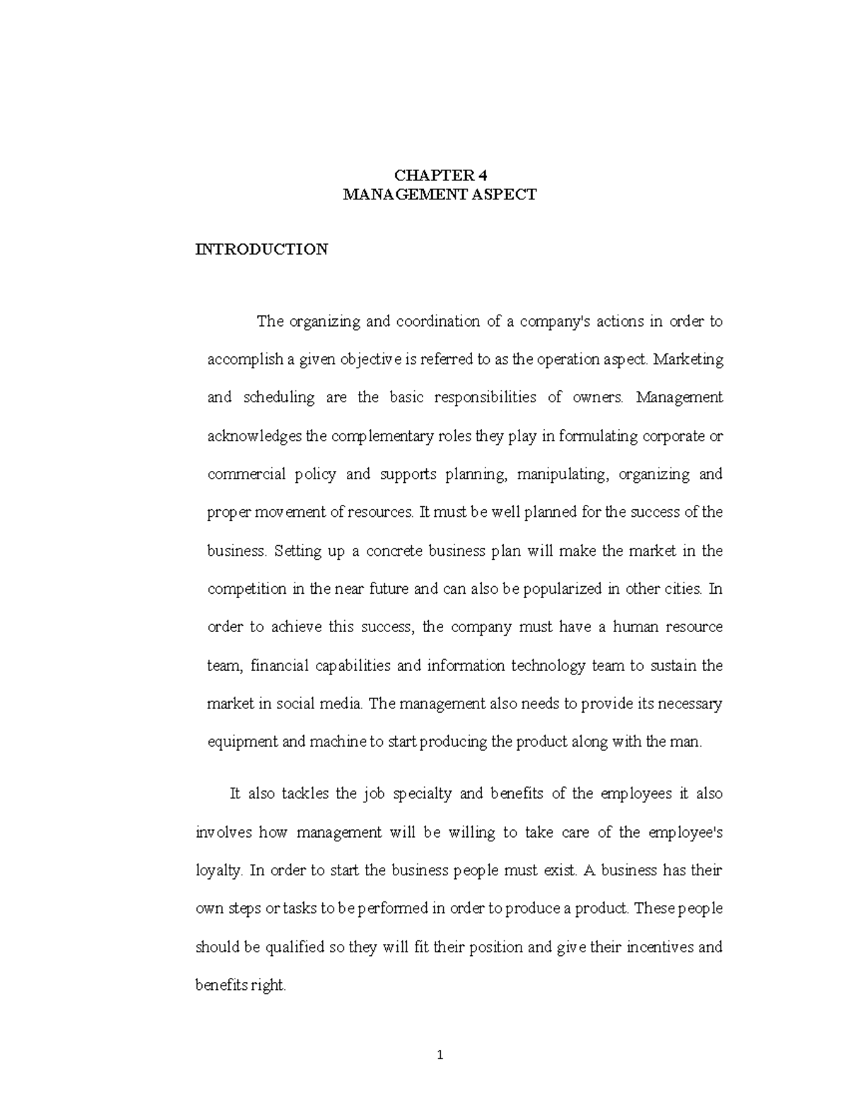 C4-Feasibility Study: Management Aspects and Business Ownership - Studocu