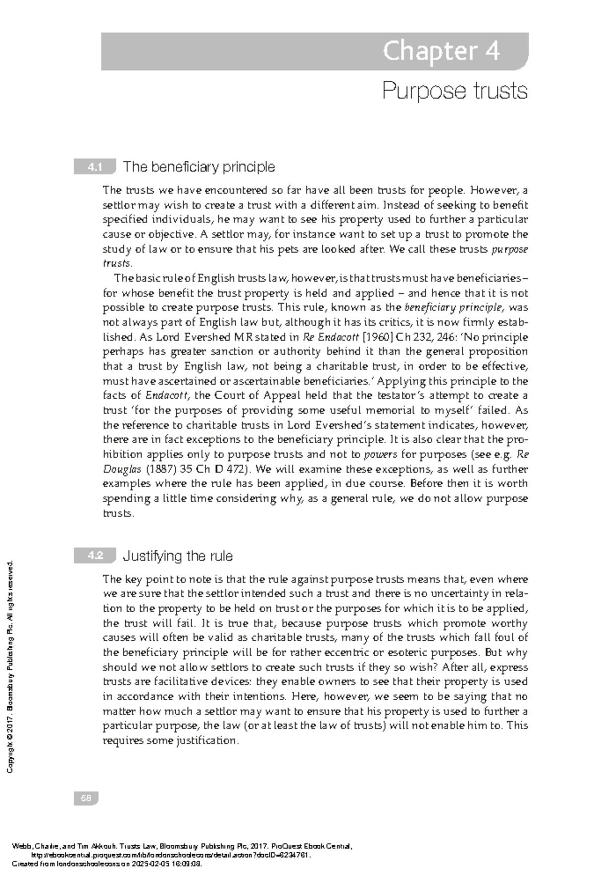 Trusts Law - (4 Purpose trusts) - 68 Purpose trusts Chapter 4 The ...