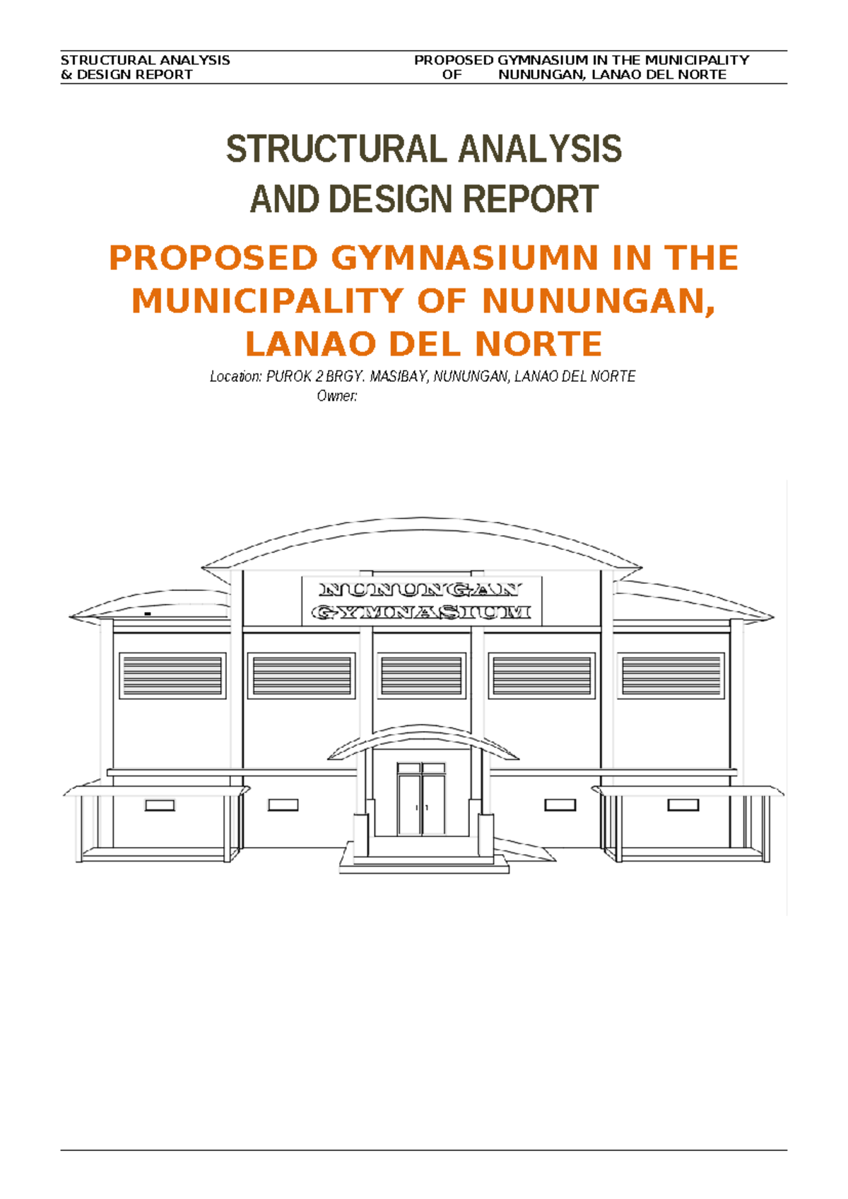 Design Report for Proposed Gymnasium (Structural Calculations) - Studocu