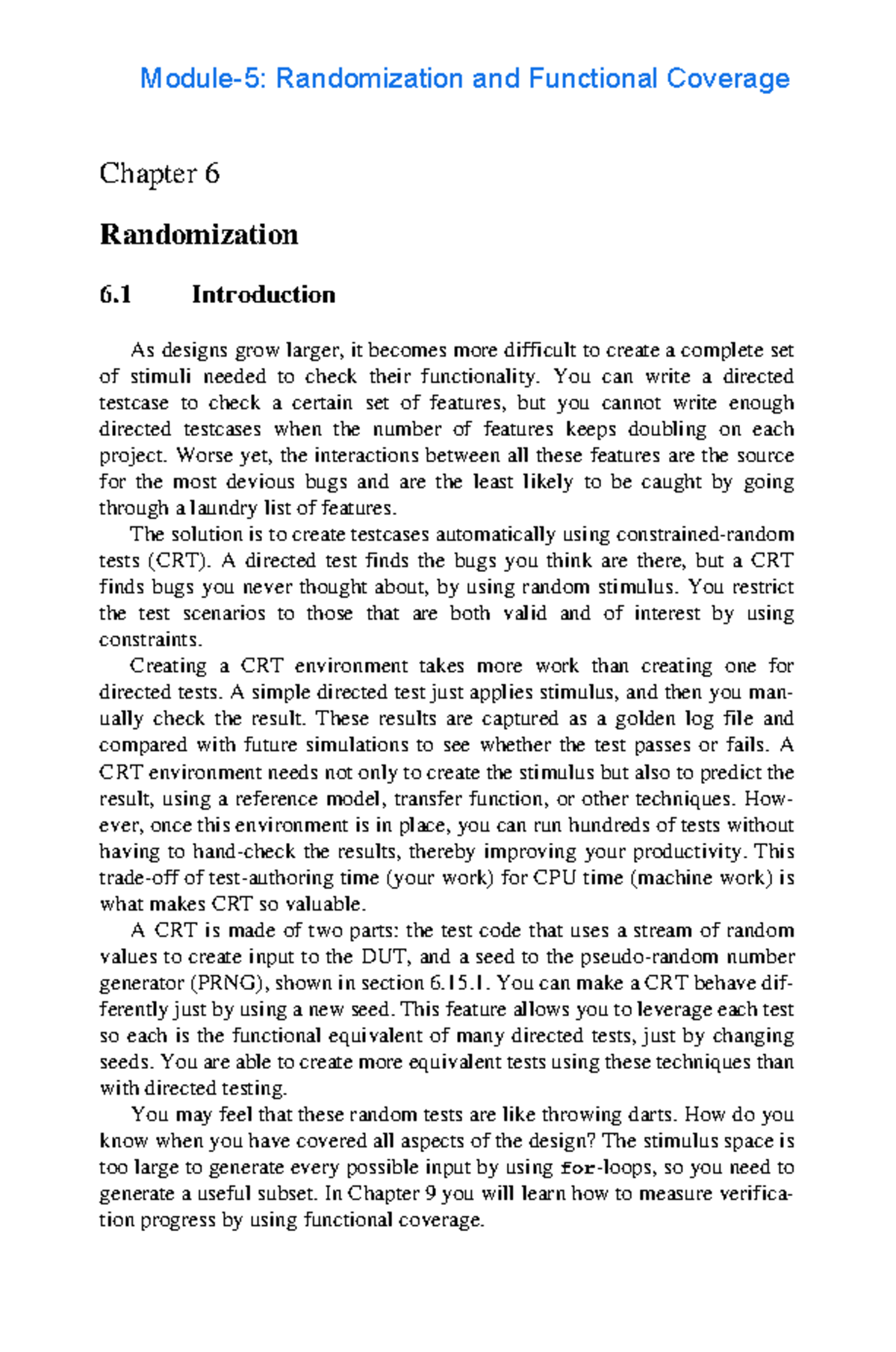 Module-5 Randomization and Functional Coverage - Chapter 6 ...