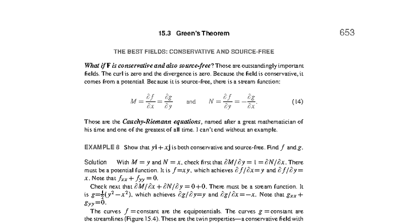 Calculus Notes Summary: 653 15.3 Theorem on Conservative Fields - Studocu