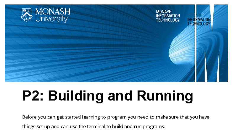 FIT1045 P2: Building and Running Programs - Learning Journey Guide ...