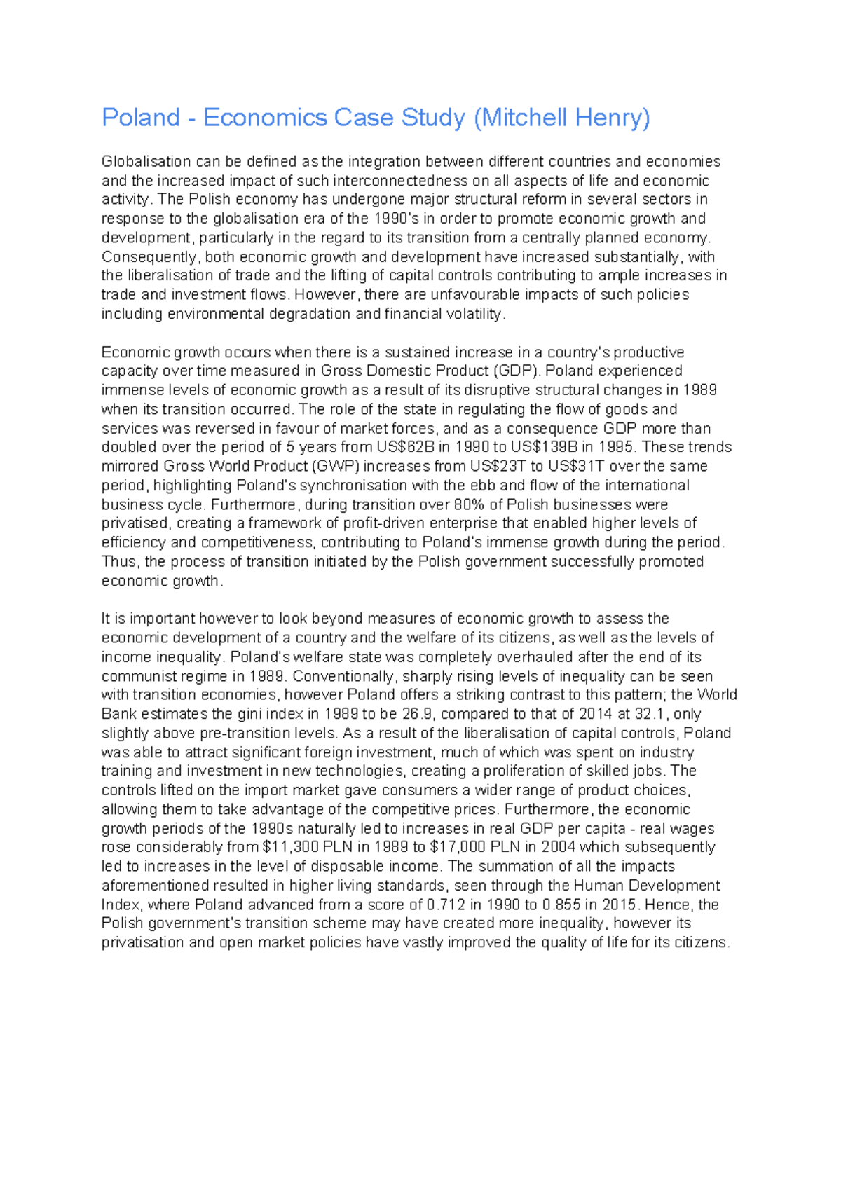 Poland Economics Case Study: Globalisation Impact on Growth ...