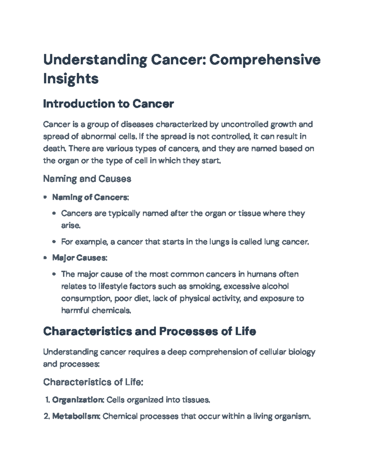Understanding Cancer: Insights on Causes, Biology, and Treatment ...