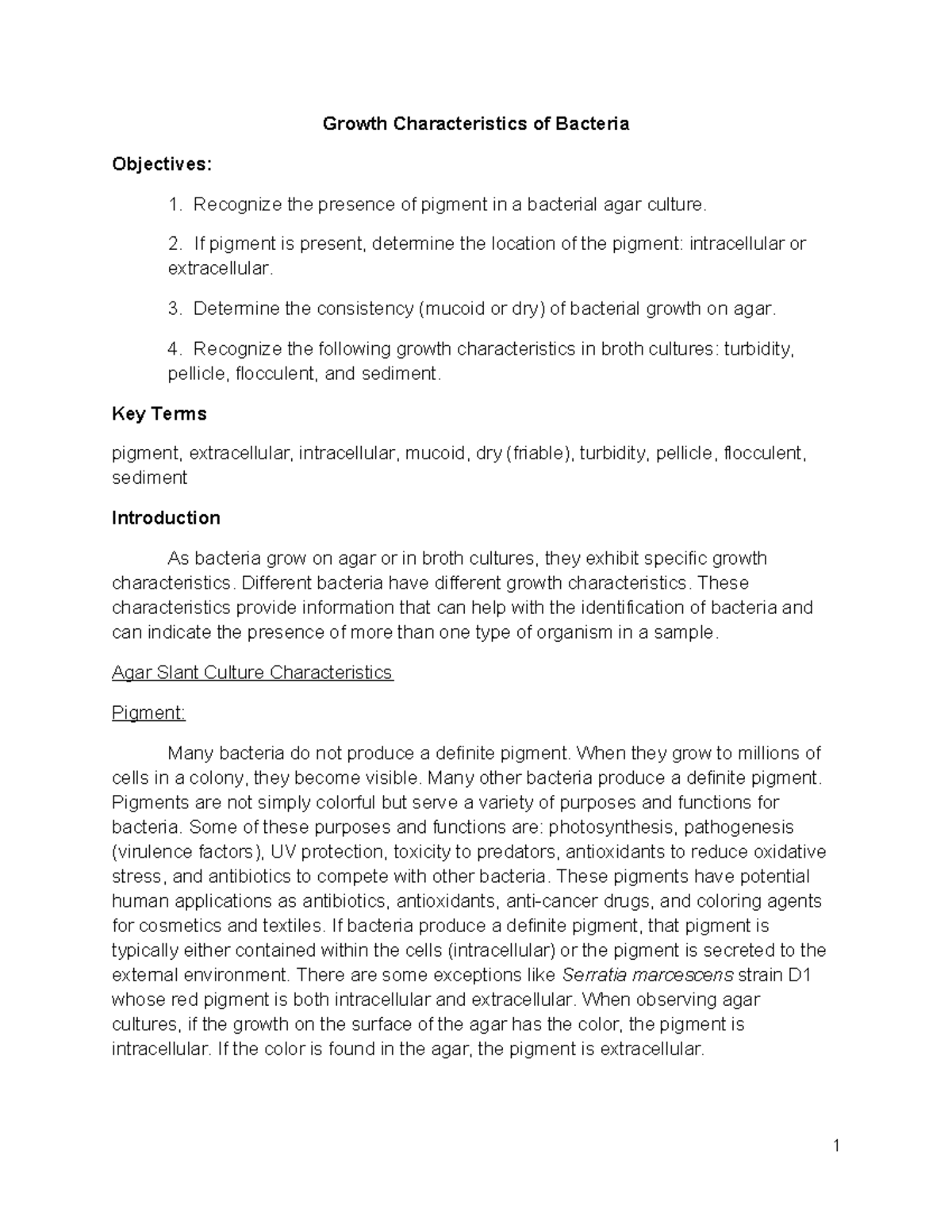 Growth Patterns of Bacteria: Characteristics and Observations - Studocu