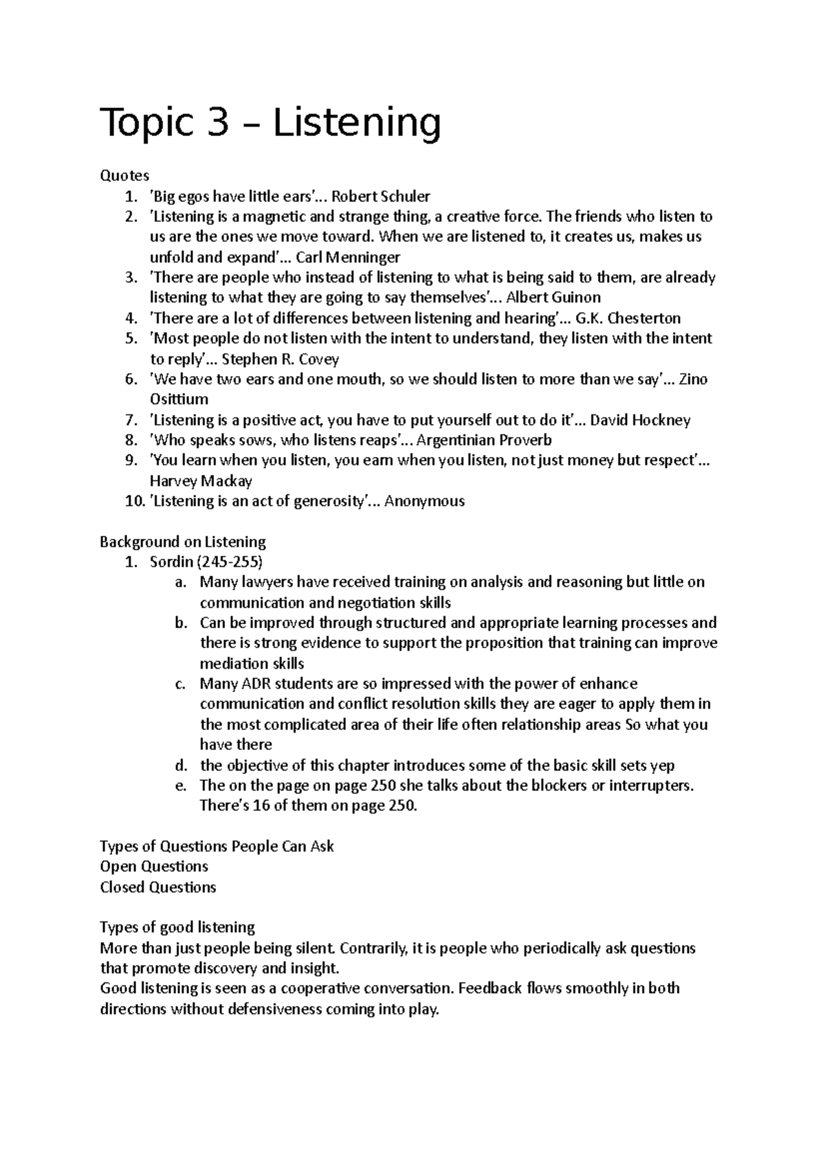 Listening Skills - Topic 3: Enhancing Communication and Understanding ...
