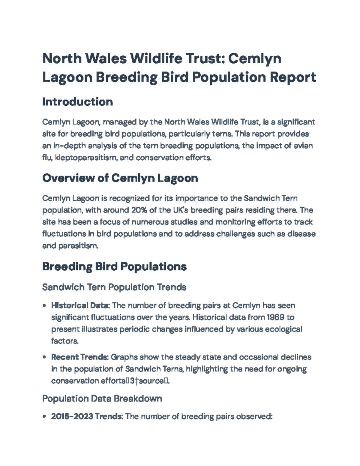 Breeding Bird Population Report: Cemlyn Lagoon Insights (2023) - North ...