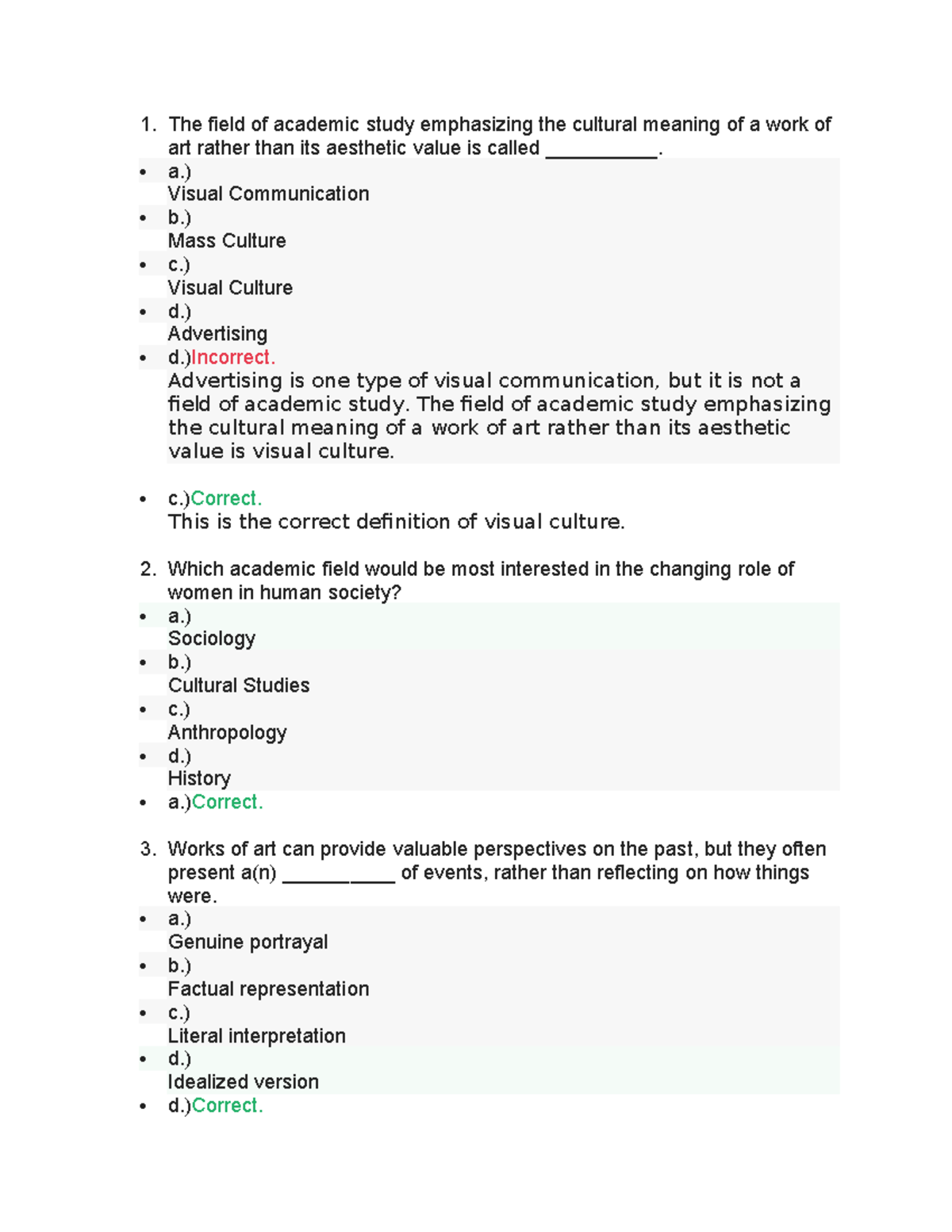 Art History 1 Challenge - Understanding Visual Culture and Roles - Studocu