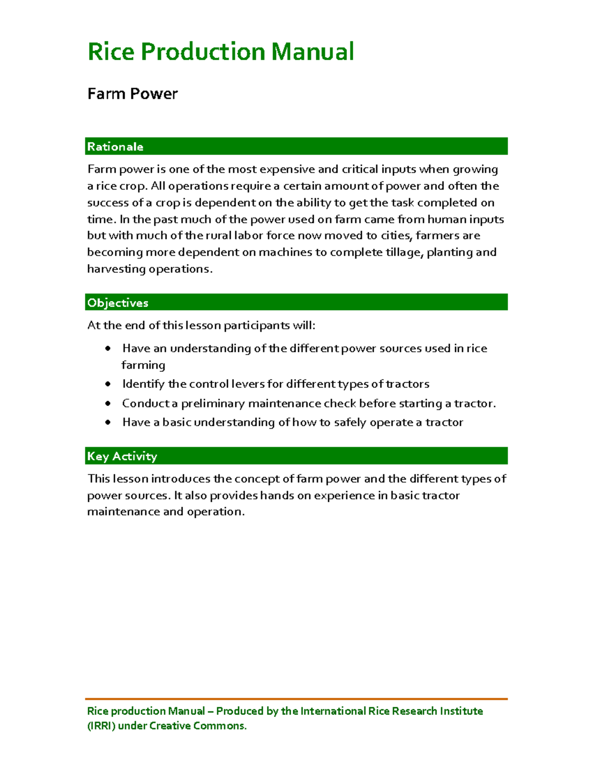 Landpreparation-farm-power - Rice Production Manual Rice production ...