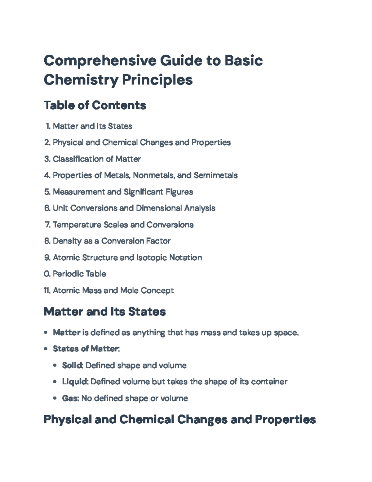 Basic Chemistry Principles: A Comprehensive Study Guide - Comprehensive ...