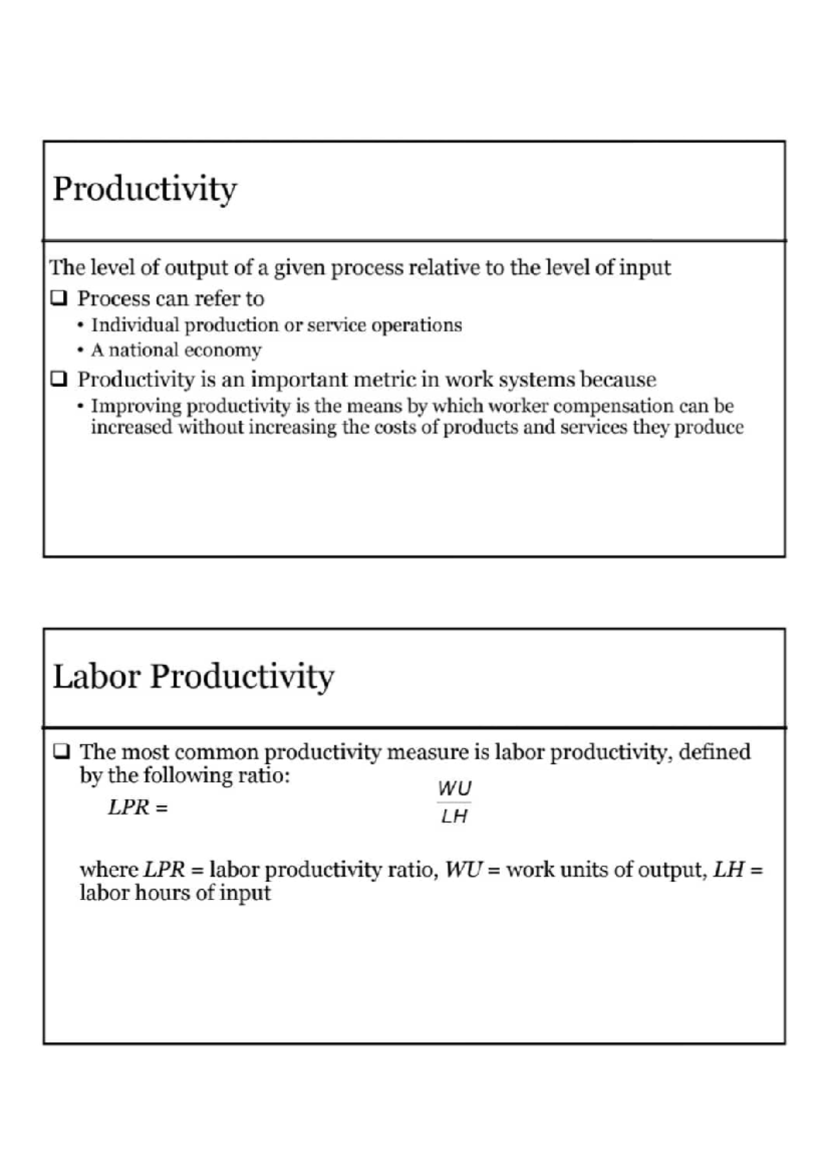 Lab2 - Understanding Productivity Metrics and Labor Productivity - Studocu