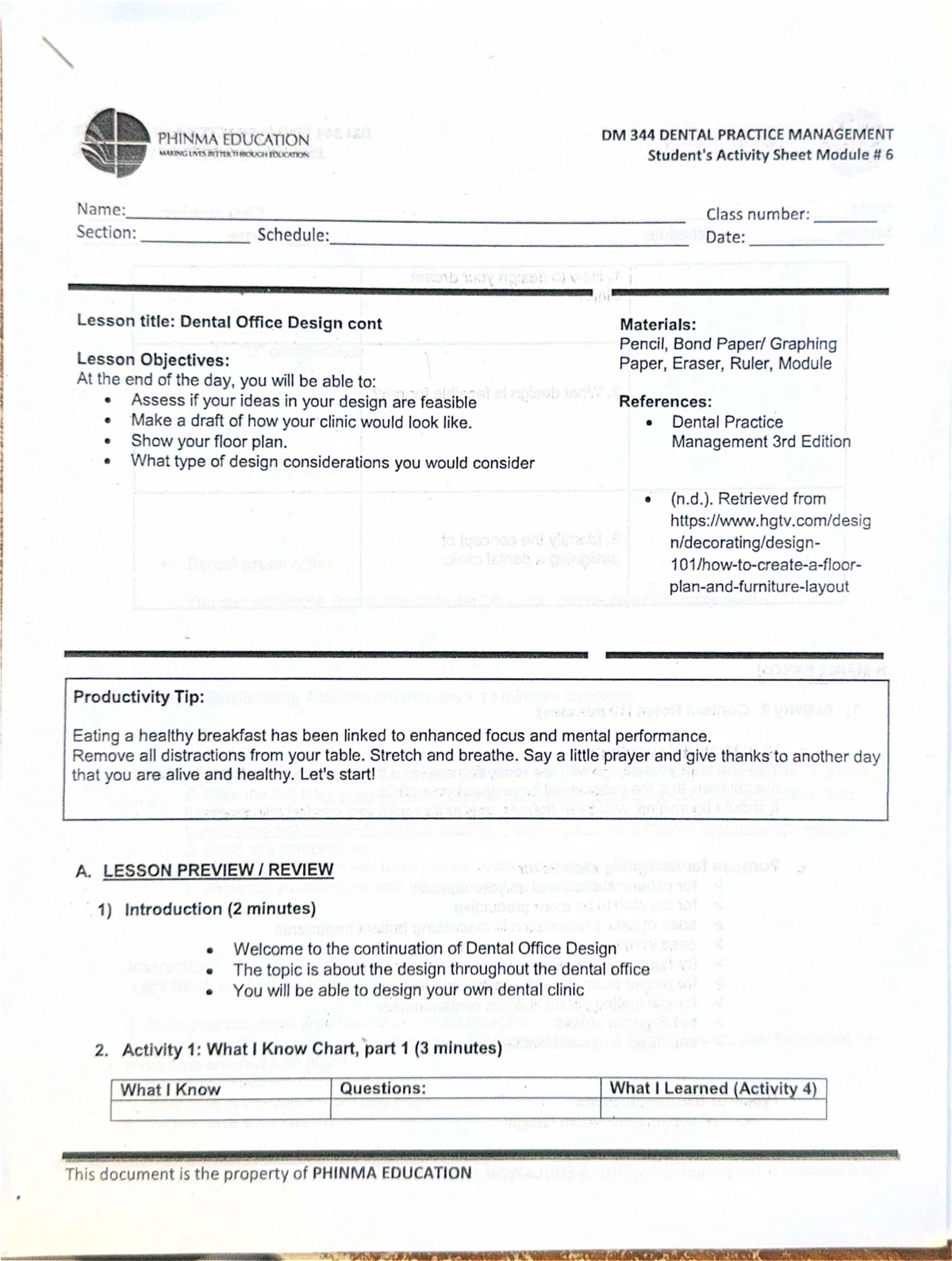 Dm 344: Activity Sheet on Dental Team Management and Roles - Studocu