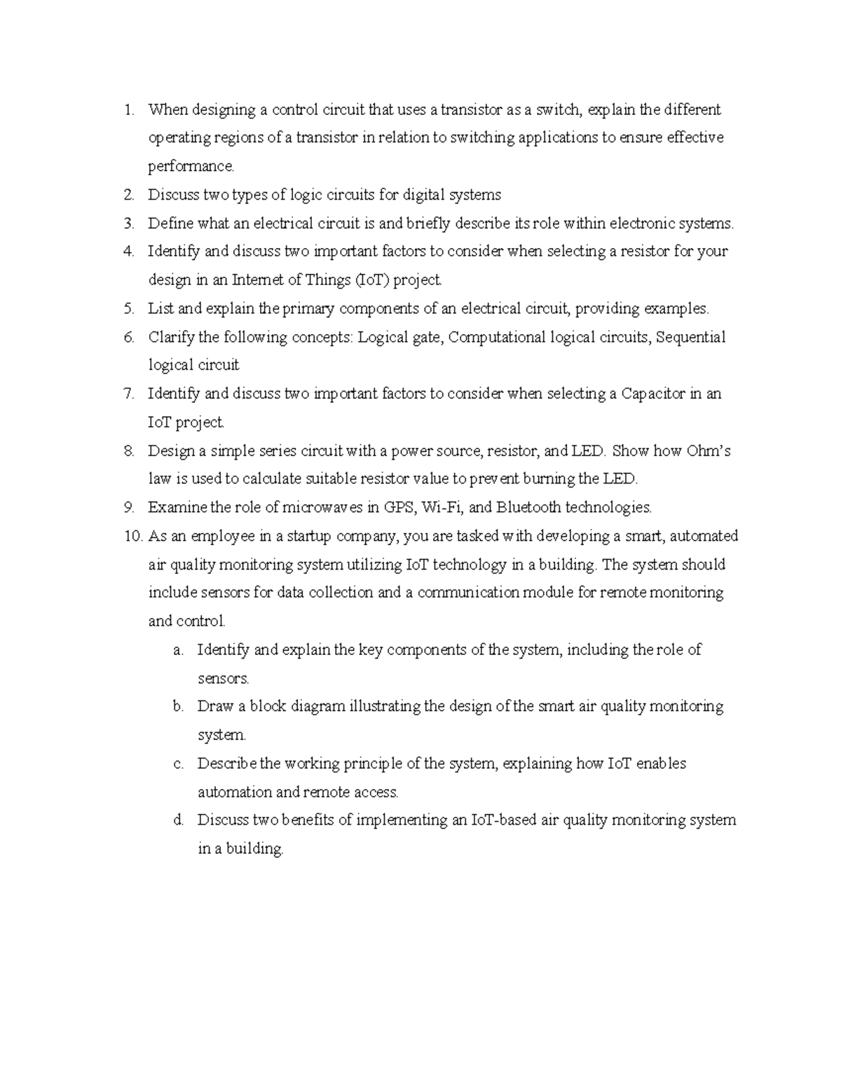 Assessment 1: Understanding electrical circuits and IoT design ...