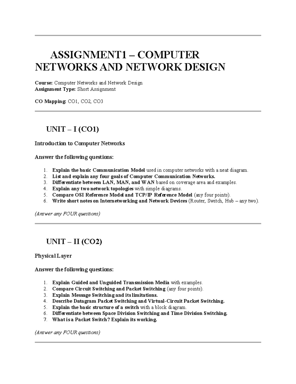 Assignment 1: Computer Networks and Network Design (CNND) - Studocu