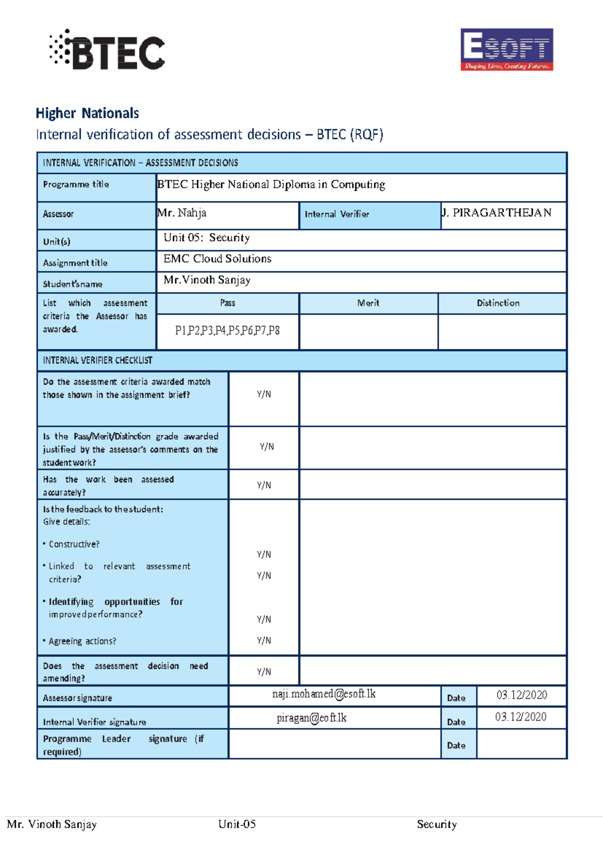 BTEC HND Computing Unit 5: Security - EMC Cloud Solutions Report - Studocu