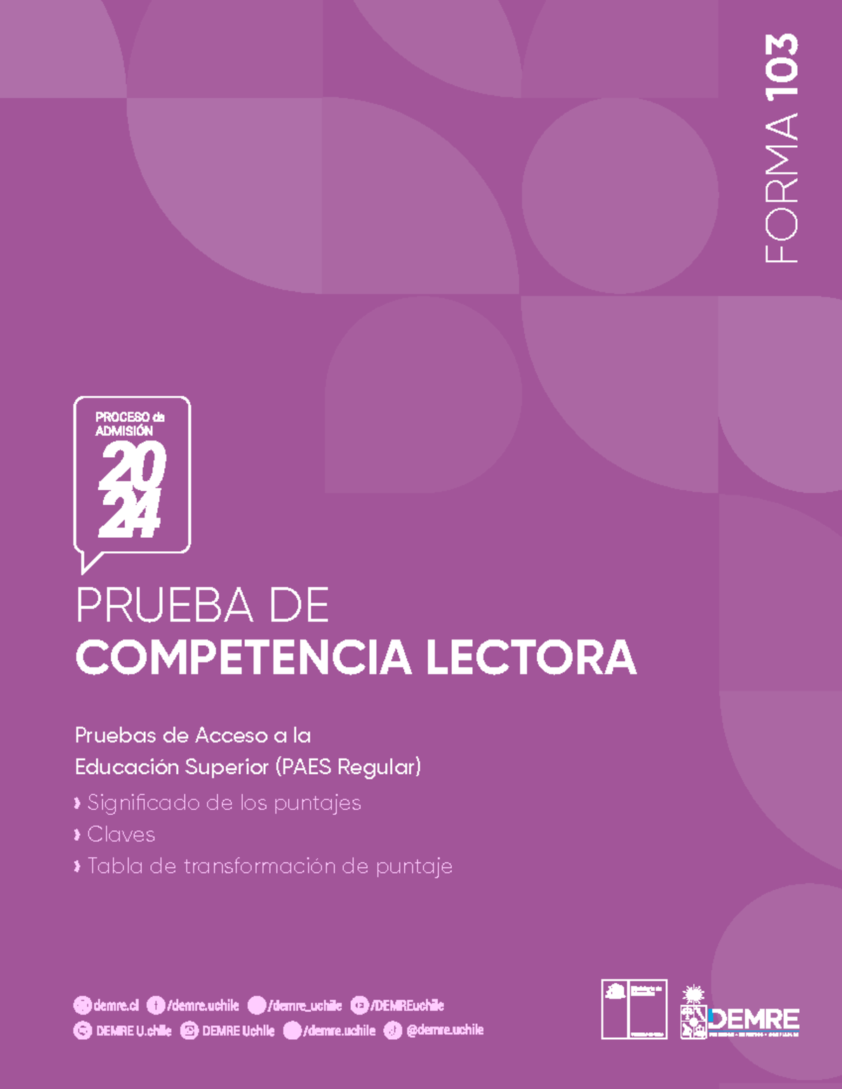 Prueba PAES Regular: Guía de Puntajes y Cálculo de Competencia Lectora ...