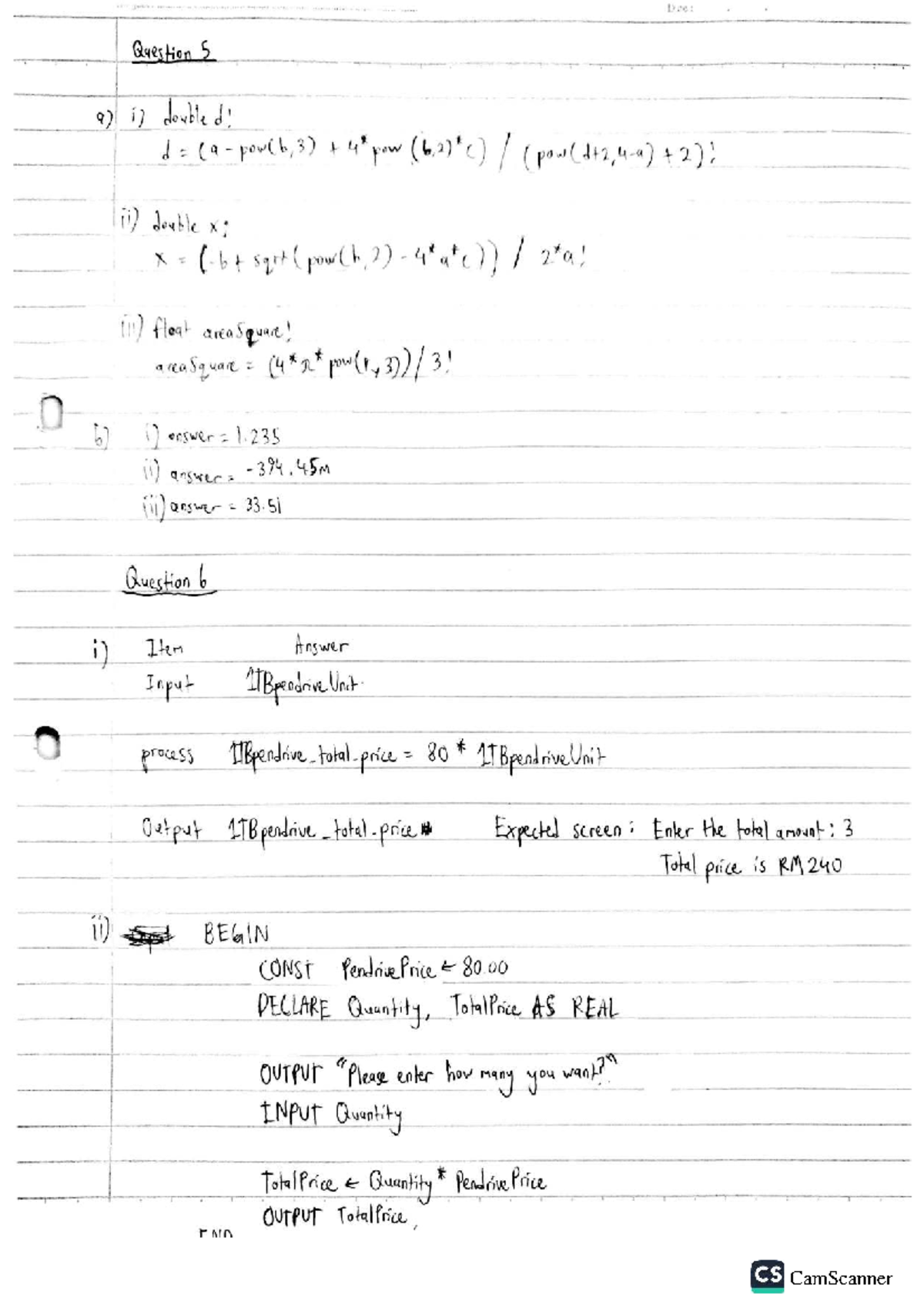 Csc126 Tutorial Week 3: Programming Questions and Solutions - Studocu