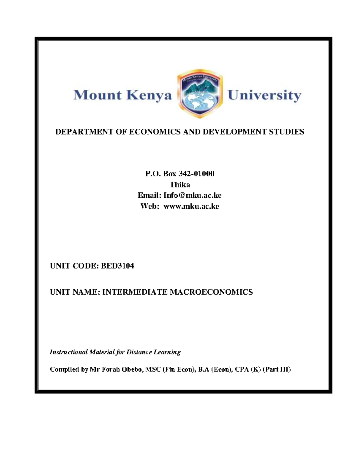 Macroeconomics Study Notes - Overview of Key Concepts and Indicators ...