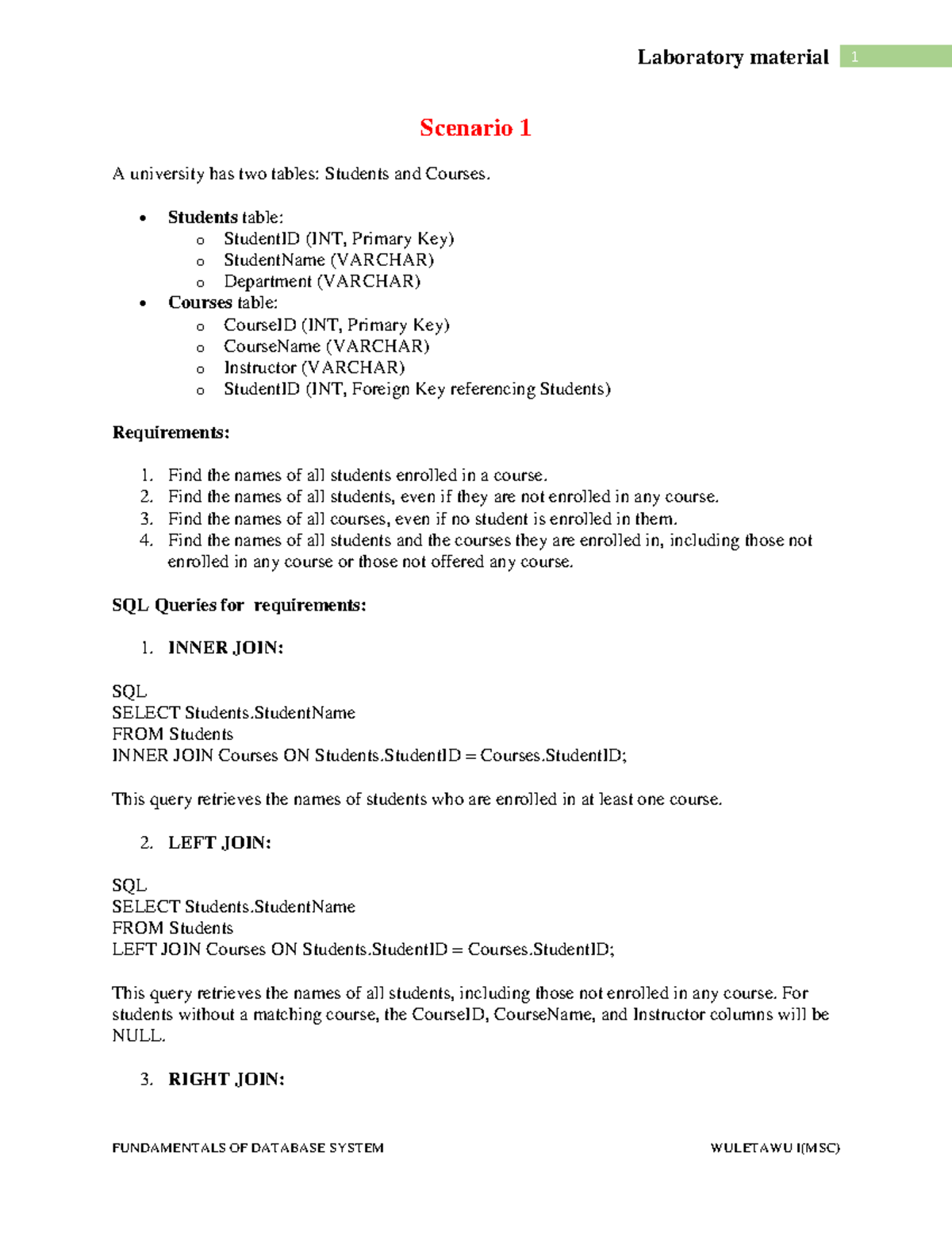 Labratory material - this document serves as a practical guide to ...