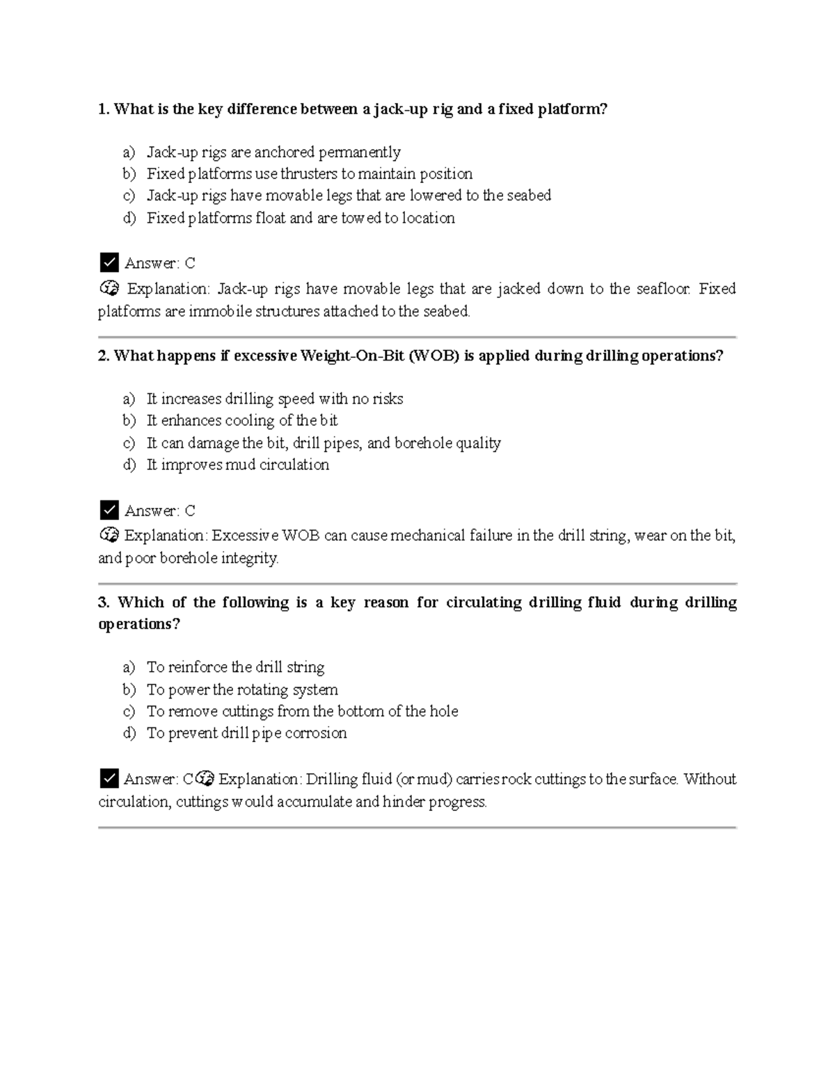 Final Exam Study Guide for Drilling Engineering (ENGR 301) - Studocu