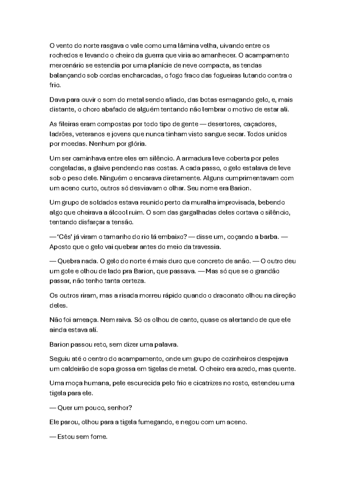 Lore do Garra Tundra: A Jornada de Barion e a Guerra do Norte - Studocu