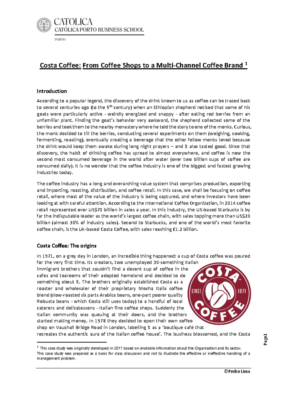 Lab5 Costa Coffee Case Study: Evolution from Shops to Brand - Studocu