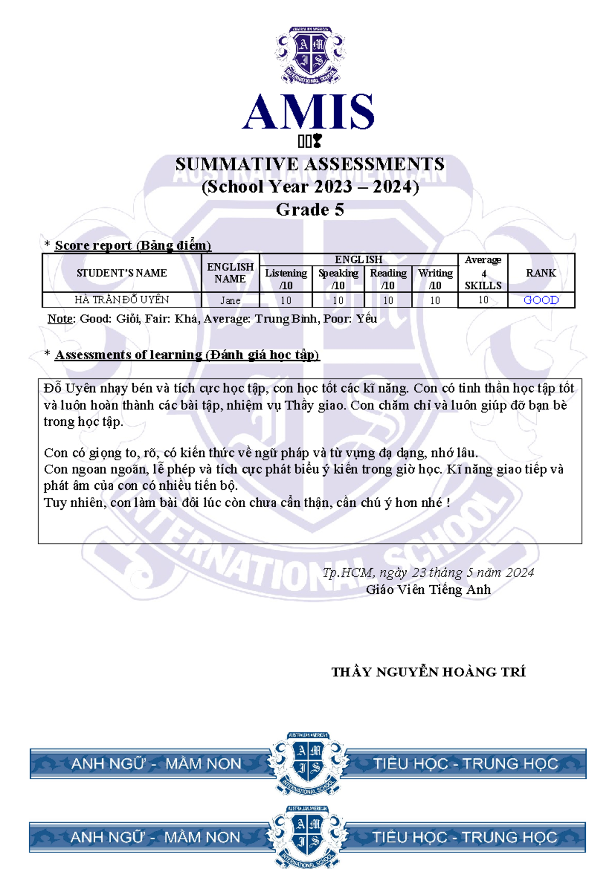 Grade 5 - Summative Assessements - SUMMATIVE ASSESSMENTS (School Year ...